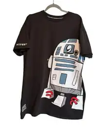 Disney  R2D2 Tshirt Dress Greatest In The Galaxy Black Size L long NWOT