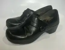 Dansko‎ black leather buckle clogs size 38