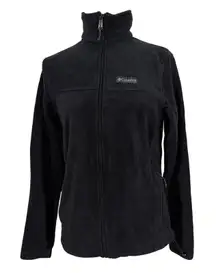 Columbia Women's Black Fleece Full Zip Jacket Size Small Outdoor Hiking Cold