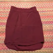 MAROON PAPER BAG WAIST MINI SKIRT