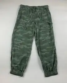 Knox Rose  Olive Camouflage Tencel High Rise Jogger Pant L