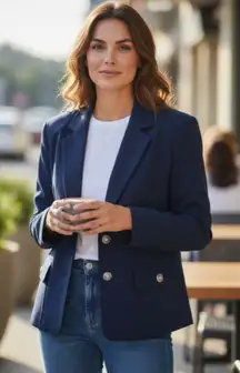 NWT Liverpool X Nordstrom Military Style Blazer In Color Galaxy