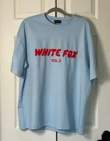 White Fox “Offstage” Oversized Tee in Ice Pop (Light Blue) – Size M/L – NWT