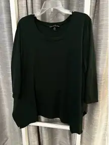 Women's French Laundry Dark Green Crew Neck Sweater 2X