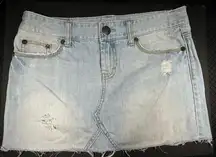 size 6 women’s light blue wash denim mini skirt