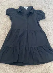 Black Puffy Sleeve Dress