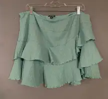 Wild Fable Green Blue Pull On Tiered Mini Skirt Size XL