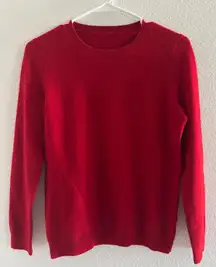 Cashmere Sweater Womens Size Medium Cherry Red Luxury Preppy Cozy