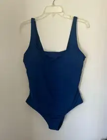 NWT Everlane Nyle square neck one piece blue swimsuit size XL