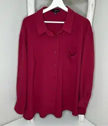 Fred David Button Front Blouse * maroon * 2XL