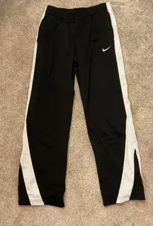 Nike Women's Retro Y2K Black/White Warm Up Athletic Side Zipper Workout Pants, M