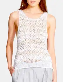 Rag & Bone White Lizette Crochet‎ Sleeveless Striped Tank XS