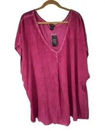 Torrid Beet Red Challis Dolman Top Sz 5X NWT