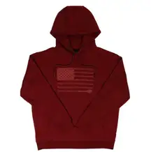 Hooey "Liberty Roper" Red Heather Rope Flag Hoodie HH1178RD Small USA