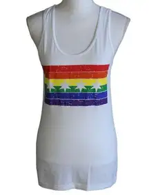 American Apparel Chicago Flag Pride Rainbow Tank Top LGBTQ 50/50 Size Small