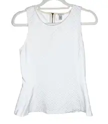 J. Crew White Peplum Top Size Extra Small