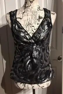 Silk Metallic Tank Cami Top Shiny Whimsgoth Rave Vintage Y2k Coastal Western 