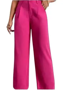 Tiger Mist Hot Pink Wide Leg High Waist Dress Pants Trousers