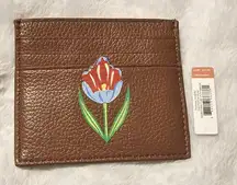 Vera Bradley Tulip on Fudgesicle Brown Faux Leather Card Case