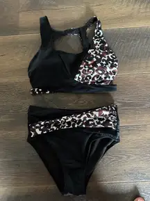 leopard print swim suit 