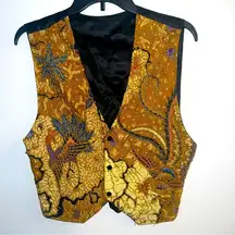 Vintage Women’s Beaded Peacock Dressy Vest Size M