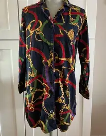 Vintage Ralph Lauren sleep shirt women’s equestrian ranch horsebit pajama small