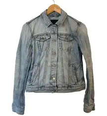 Banana Republic Women's Small Blue Distressed Denim Basic Jean Jacket