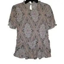 Coco + Jaimeson Blouse Short Sleeve Size Medium NWT