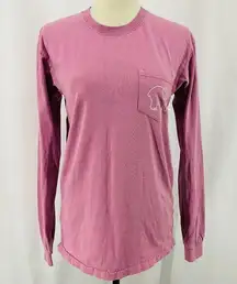 Ivory Ella Pink Long Sleeve Round Neck Pullover T Shirt Top Size Small