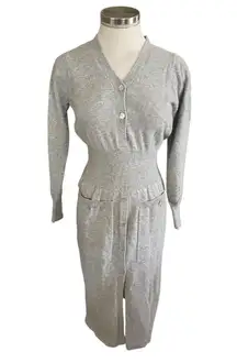 Sweater Dress 100% Mink Cashmere Gray Size XS