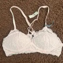 Aerie Lace Padded Bralette Lightly Lined Adjustable‎ Straps Pink Size 34A NWT