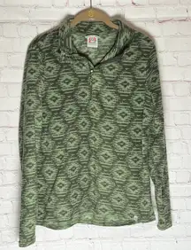 Avalanche Green Patterned Fleece Pullover Sweatshirt Woman’s Size Medium