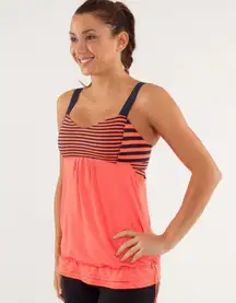 Lululemon Run Back On Track Tank Sea Stripe Light Flare Inkwell