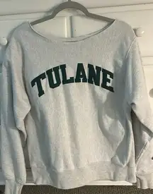 Tulane Champion Crewneck Off The Shoulder