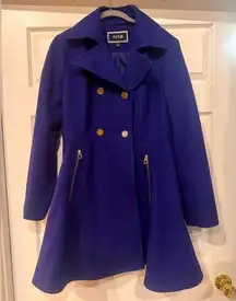 Apt 9 flared wool double breasted coat XL royal blue