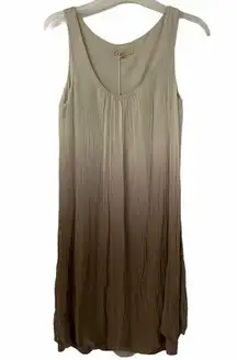 Prontomoda Giusy Silk Slip Dress Ombré Size XS tan brown