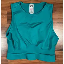Gymshark XL Teal Sleeveless Workout Crop Top Athleisure Activewear