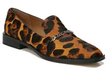 NEW Franco Sarto Basha Chain Square Toe Loafer ANIMAL PRINT CALF HAIR,‎ S…