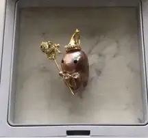 Baroque Pearl Little Monster Pendant With Moveable Wand