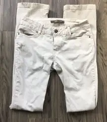 Zara Basic Straight Leg Jeans Pants Ivory‎ Womens Size 4