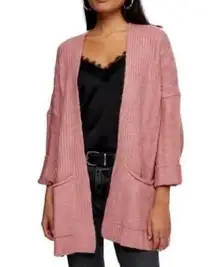 Topshop NWT  Oversized Cardigan Sweater Mauve Pink