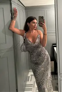 Zara dress maxi Elegant Black and White Patterned wedding party evening 