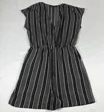 Halogen Size Small Striped‎ One Piece V Neck Romper