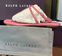 Ralph Lauren Purple Label Alissa Hot Pink Lizard Thong Sandals Size 10B