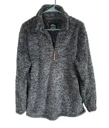 Alpine Sherpa women's M gray quarter zip pullover long sleeve zip up collared