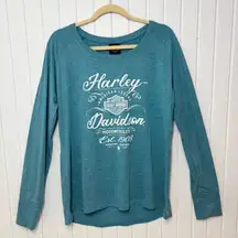 Harley-Davidson Blue Relaxed Long sleeve Top Annapolis Maryland Size‎ 2XL