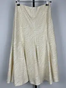 STRAWBERRY-FIELDS Yellow Leaf Pattern Lightweight A-Line Skirt‎