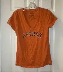 ‘47 Brand Orange Houston Astros V Neck Short Sleeve Tee L