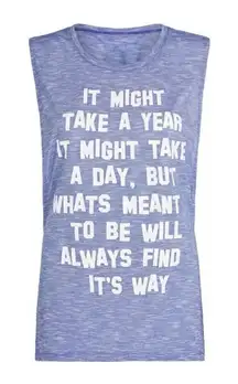 Lorna Jane Meant to Be Muscle Tank in Heathered Blue Size Medium