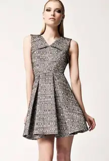 ROBERT RODRIGUEZ TWEED BLACK WHITE LINED MINI DRESS 6